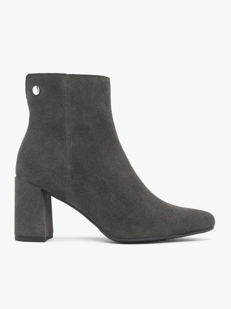 Graue Veloursstiefel mit Absatz