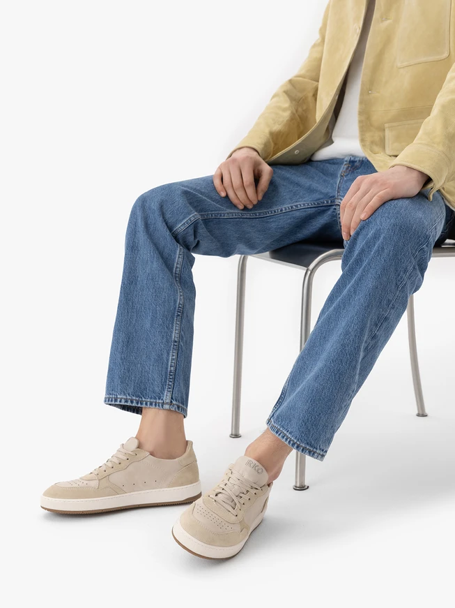 Cremefarbene sportliche Halbschuhe
