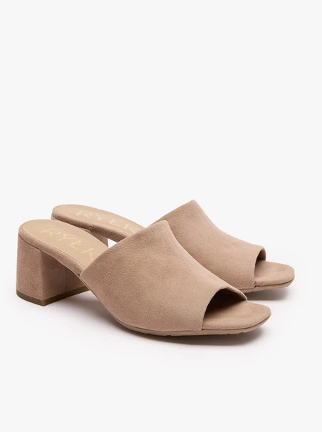 Beigefarbene Flip-Flops mit Absatz