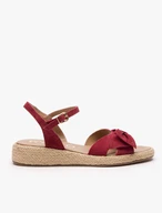 Kastanienbraune Schleifen-Sandalen