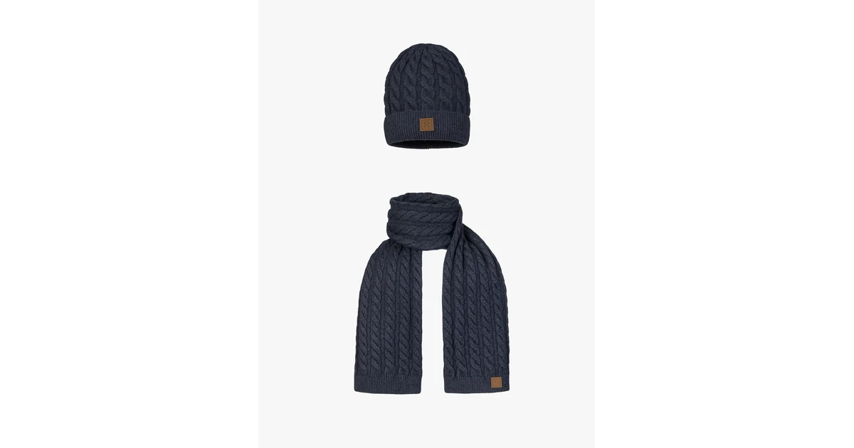 Women's Hat and Scarf Set Navy