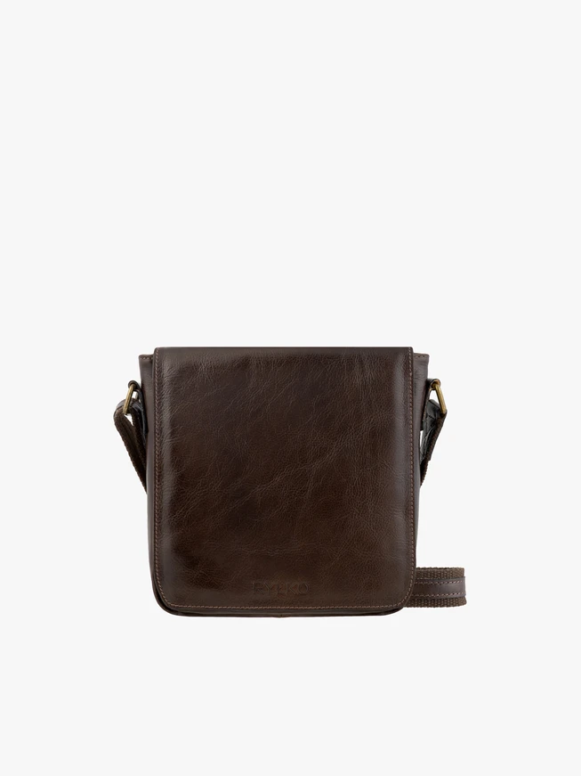 Braune Tasche aus Leder und Stoff