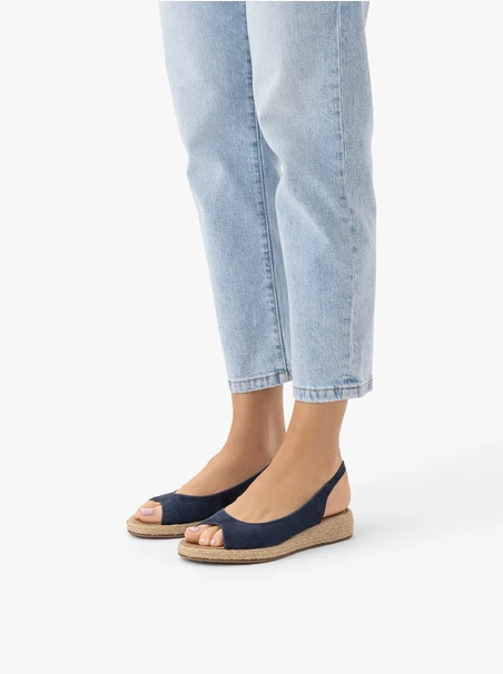 Marineblaue Slipper-Sandalen