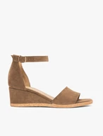 Hellbraune Plateausandalen