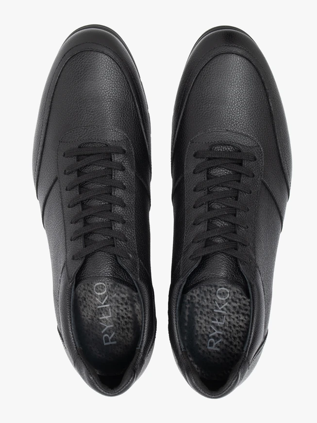 Black leather half shoes