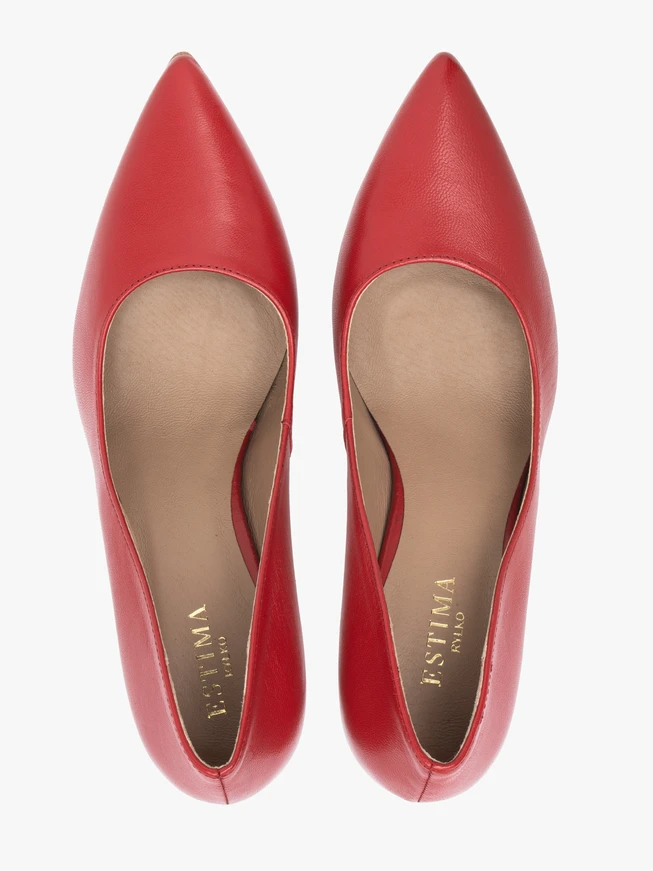 Red stiletto pumps