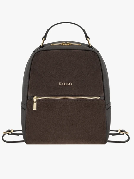 Brown leather medium backpack