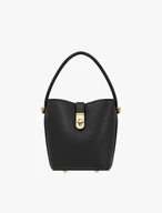 Kleine schwarze Lederhandtasche