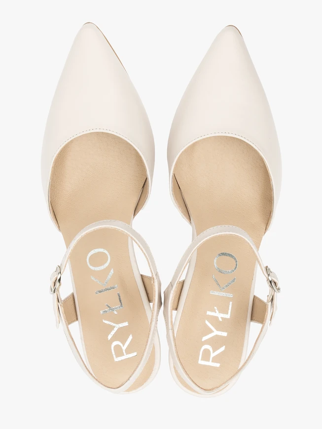 Cremefarbene Hochzeits-Slingback-Pumps