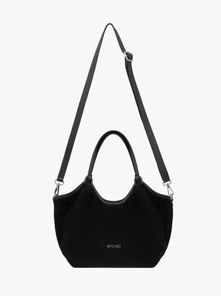 Schwarze weiche Handtasche