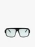 Unisex Black Glasses with Light Blue Lenses