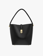 Schwarze elegante Handtasche aus Vollnarbenleder