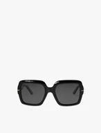Women's Black Square Sunglasses with Dark Lenses
