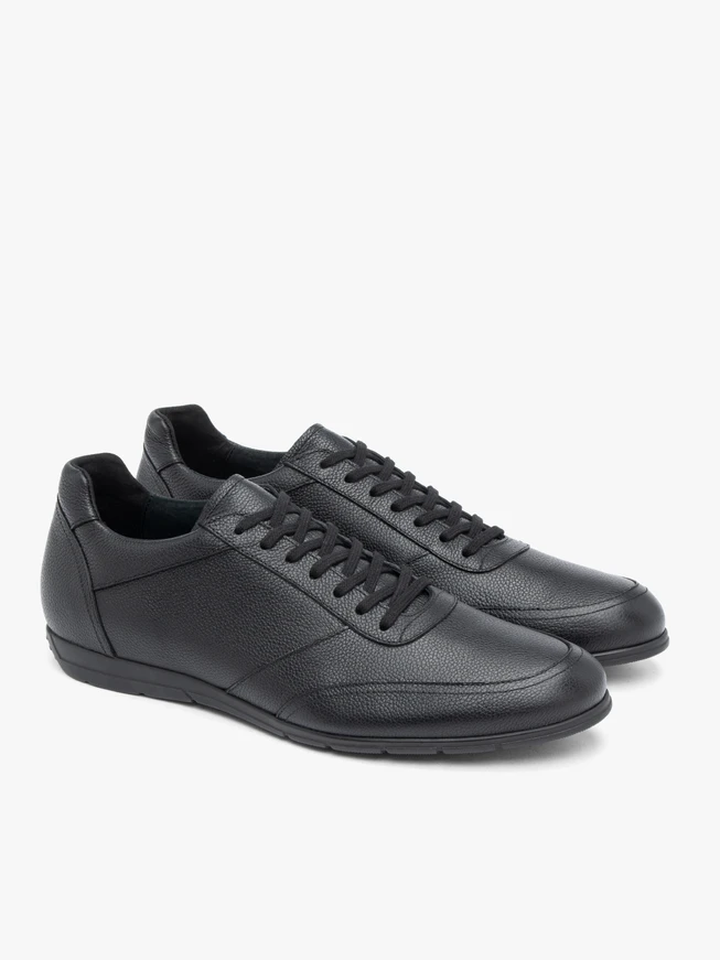 Black leather half shoes