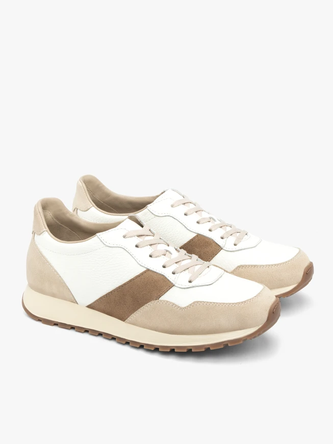 Cream-Brown Lace-Up Men’s Shoes