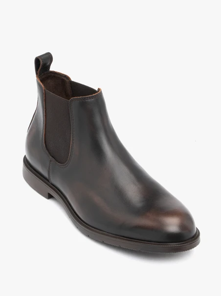 Dark brown leather slippers