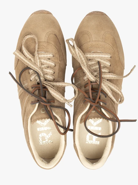 Dark Beige Lace-up Sneakers
