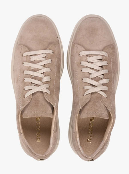 Beige Plateau-Sportschuhe