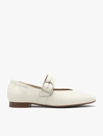 Mary Jane Ballerinas in Creme und Weiß