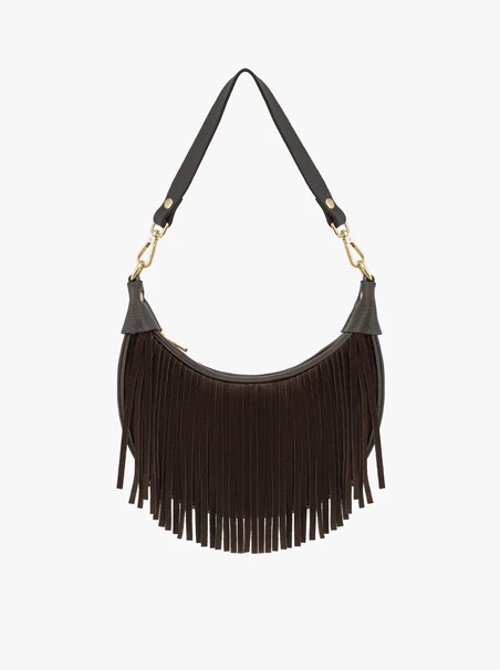 Braune Handtasche mit Fransen