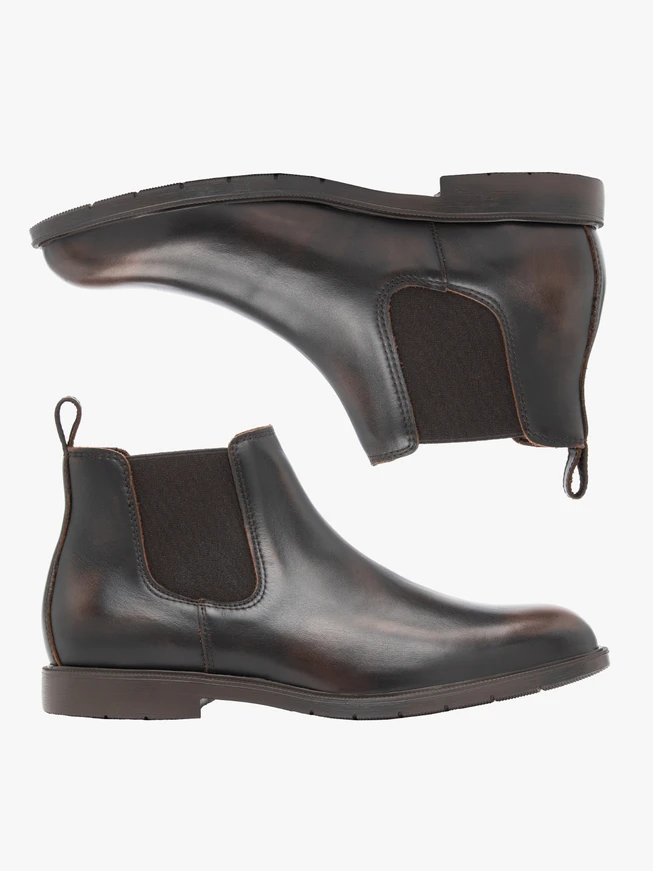 Dark brown leather slippers