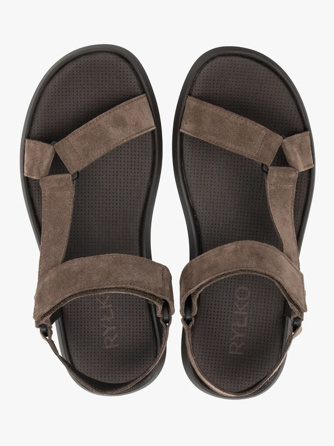 Grau-braune Klettsandalen
