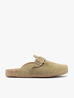 Olive suede women’s mules
