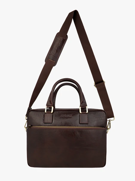 Braune A4-Ledertasche