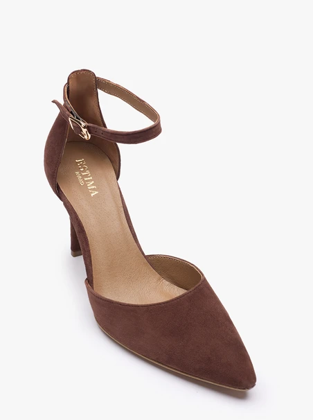 Dunkelbraune Stiletto-Pumps