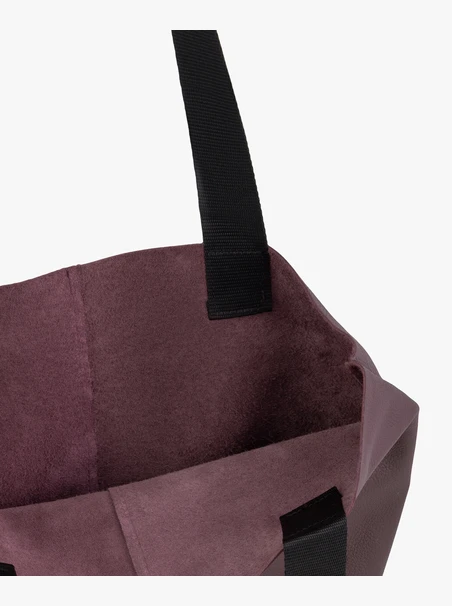 Large burgundy shopper bag