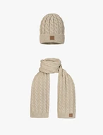 Women's Hat and Scarf Set Beige