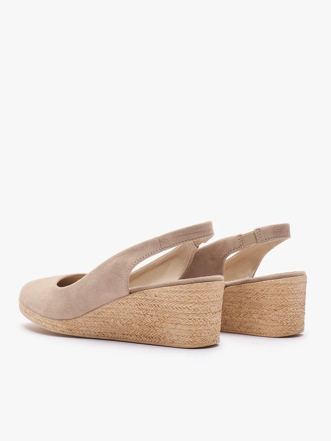 Beige Espadrilles auf Plattformen
