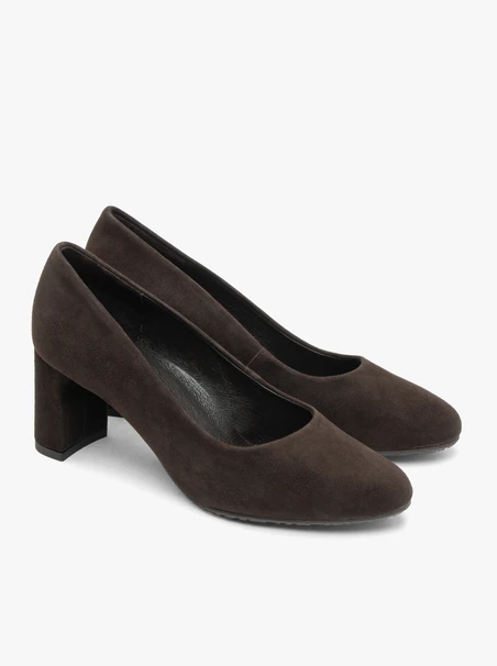 Dunkelbraune Pumps mit Absatz