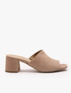 Beigefarbene Flip-Flops mit Absatz