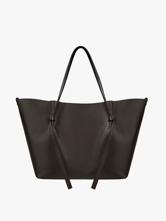 Braune große A4 Lederhandtasche