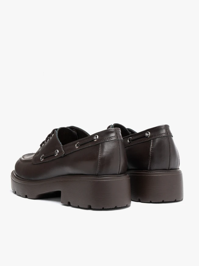 Dark brown half shoes with trapper bottom
