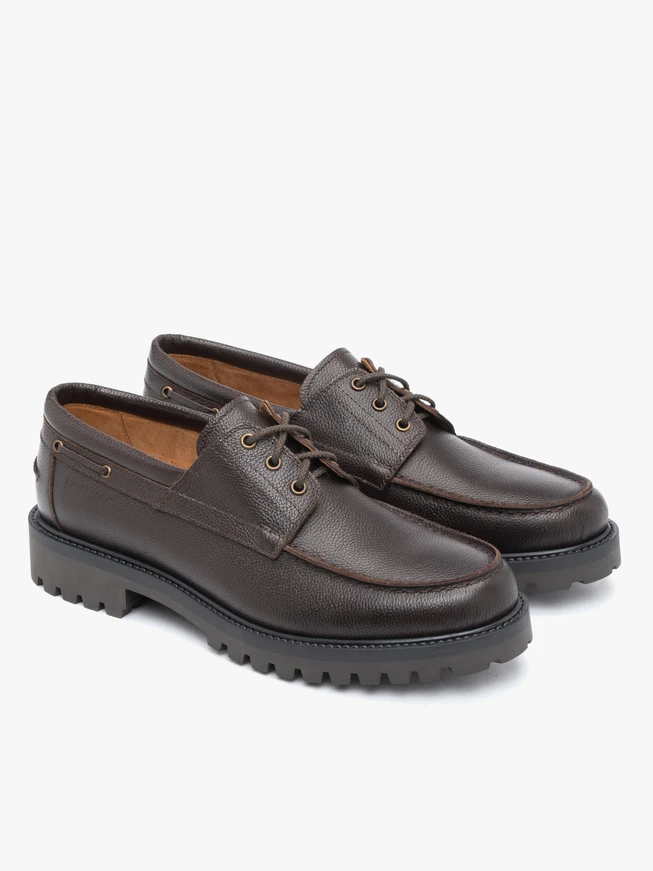 Ciemnobrązowe półbuty boat shoes