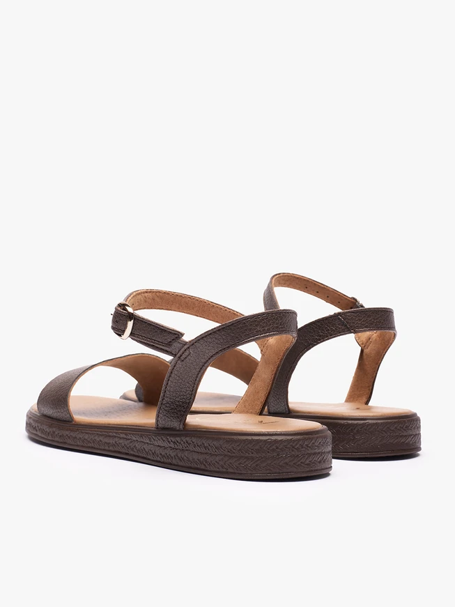 Dark brown flat sandals