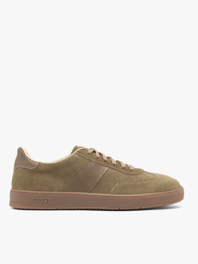 Olive-braune sportliche Halbschuhe
