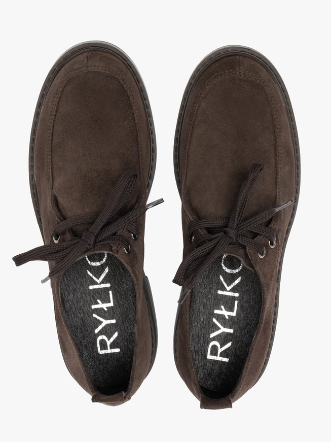 Dark brown velour half shoes