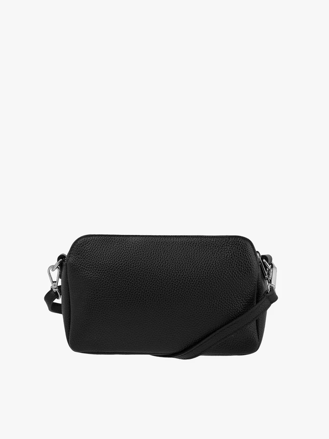 Black small handbag crocodile leather pattern