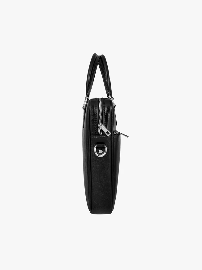 Black men’s leather bag briefcase – fits A4