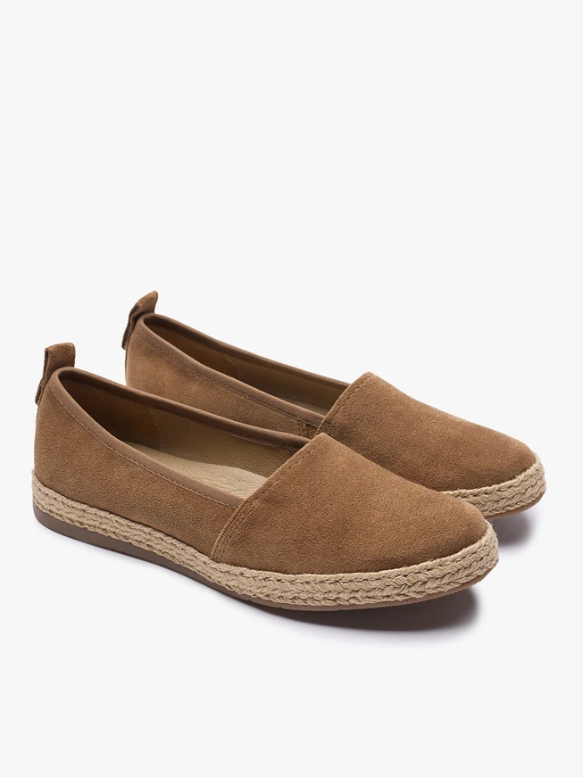 Espadrilles aus braunem Veloursleder