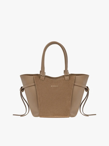 Beige mittelgroße Handtasche