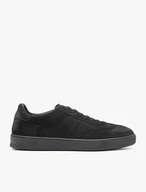Black nubuck leather athletic shoes