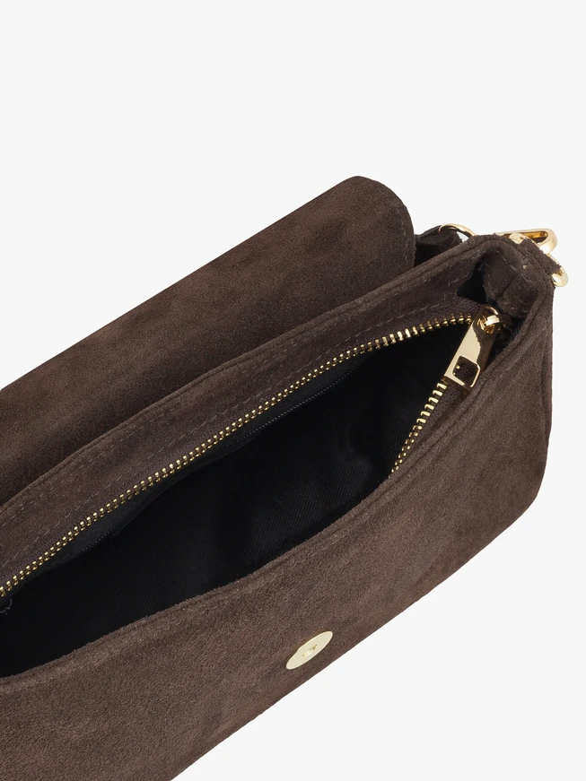 Brown clutch bag with tassels