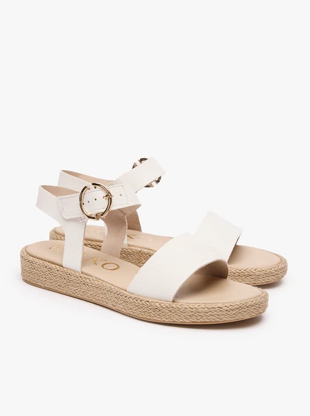 White Sandals with Buckle