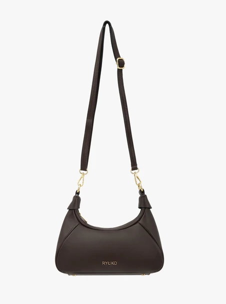 Brown grain leather handbag