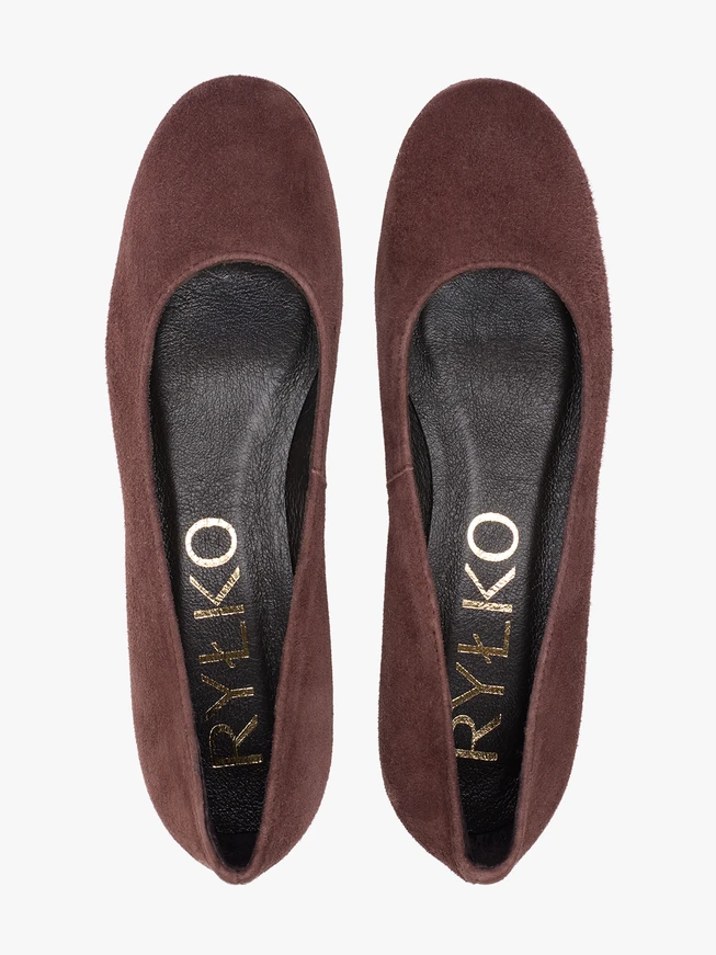 Dunkelbraune Pumps aus Veloursleder
