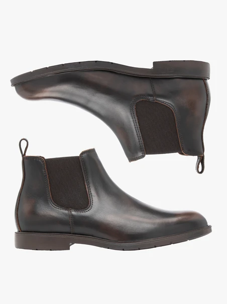 Dark brown leather slippers